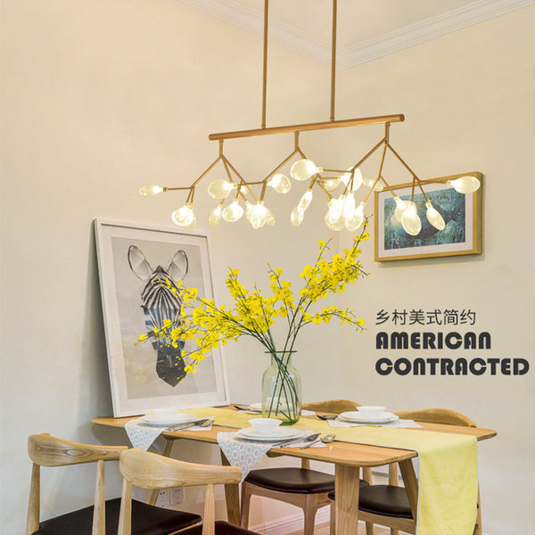 後現代創意餐廳吊燈長方形led螢火蟲吊燈北歐藝術個性別墅客廳燈 - luxhkhome