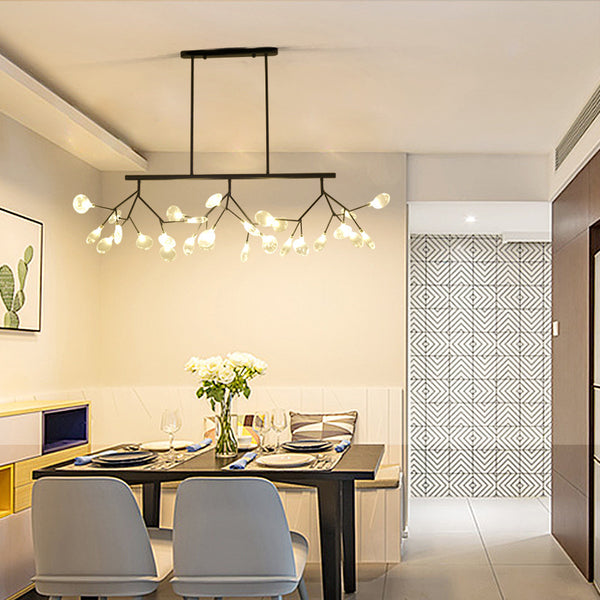 後現代創意餐廳吊燈長方形led螢火蟲吊燈北歐藝術個性別墅客廳燈 - luxhkhome