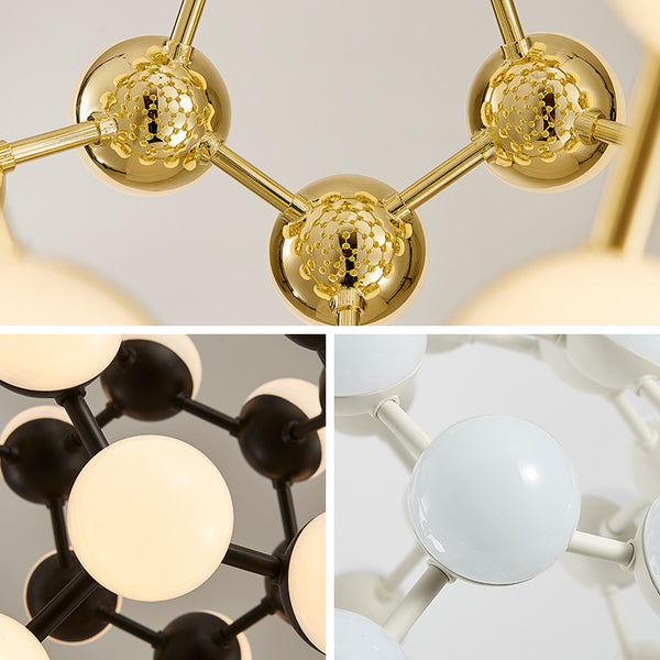 後現代客廳燈簡約吧台臥室餐廳燈創意個性別墅分子玻璃球北歐吊燈 - luxhkhome