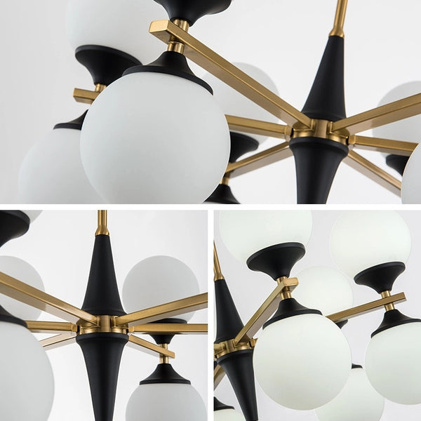 北歐吊燈後現代簡約餐廳燈個性奶白玻璃球客廳臥室設計師魔豆燈具 - luxhkhome