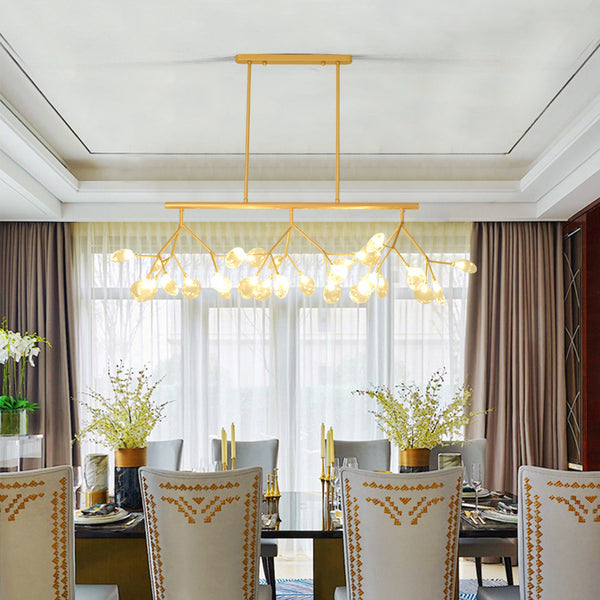 後現代創意餐廳吊燈長方形led螢火蟲吊燈北歐藝術個性別墅客廳燈 - luxhkhome