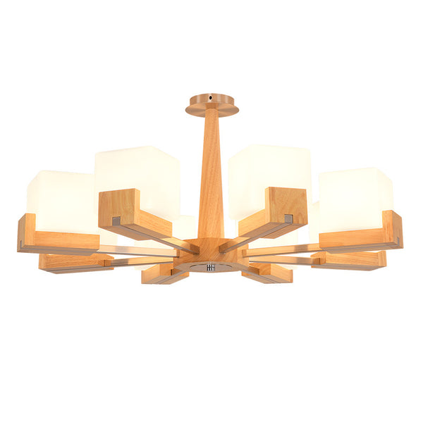 北歐吊燈簡約現代大氣家用實木客廳燈木質餐廳臥室led原木燈具