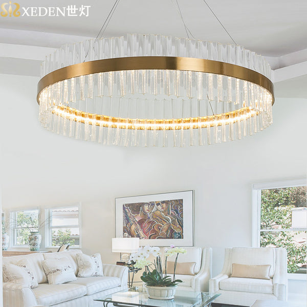 後現代餐廳吊燈簡約圓形輕奢客廳臥室燈具北歐設計師創意水晶吊燈 - luxhkhome