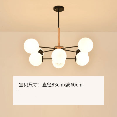 原木北歐魔豆吊燈簡約現代創意個性客廳燈臥室餐廳家用實木燈具