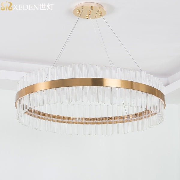 後現代餐廳吊燈簡約圓形輕奢客廳臥室燈具北歐設計師創意水晶吊燈 - luxhkhome
