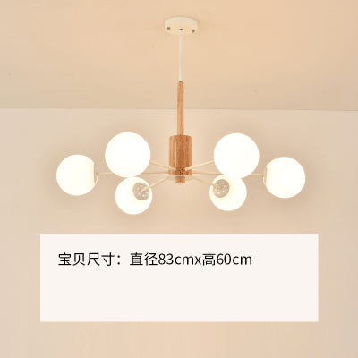原木北歐魔豆吊燈簡約現代創意個性客廳燈臥室餐廳家用實木燈具