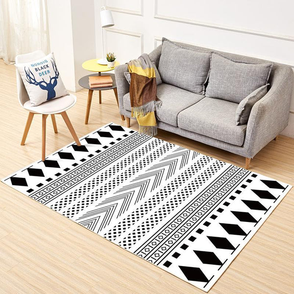 北歐簡約風格地毯客廳現代幾何沙發茶几地墊臥室床邊家用滿鋪地墊