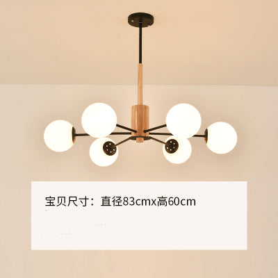 原木北歐魔豆吊燈簡約現代創意個性客廳燈臥室餐廳家用實木燈具
