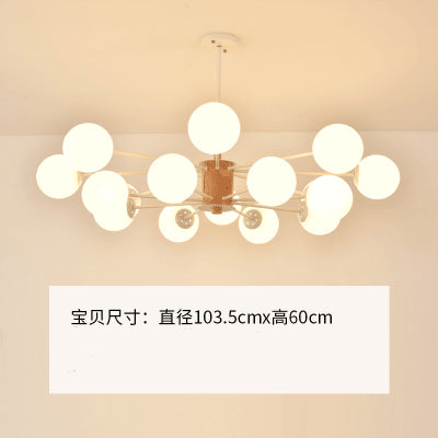 原木北歐魔豆吊燈簡約現代創意個性客廳燈臥室餐廳家用實木燈具