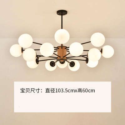 原木北歐魔豆吊燈簡約現代創意個性客廳燈臥室餐廳家用實木燈具