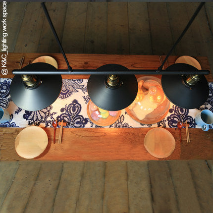 工業滑輪拉繩可調節三頭餐廳吊頂復古麻將台球室吧台餐桌燈具 - luxhkhome