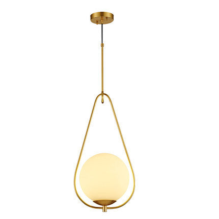 後現代吊燈創意圓球餐廳全銅燈具北歐簡約臥室燈美式吊燈 - luxhkhome