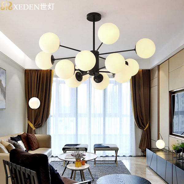 北歐創意客廳吊燈簡約現代個性藝術臥室餐廳鐵藝分子魔豆服裝店燈 - luxhkhome