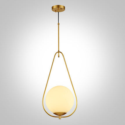後現代吊燈創意圓球餐廳全銅燈具北歐簡約臥室燈美式吊燈 - luxhkhome