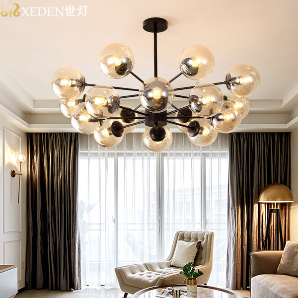 北歐創意客廳吊燈簡約現代個性藝術臥室餐廳鐵藝分子魔豆服裝店燈 - luxhkhome