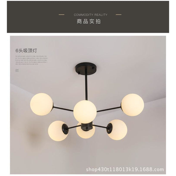 北歐魔豆客廳臥室分子吸頂燈現代簡約餐廳燈鐵藝創意個性玻璃球燈 - luxhkhome
