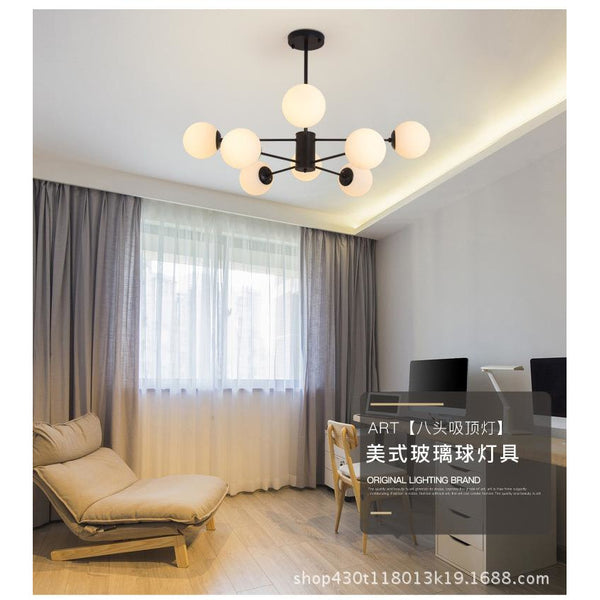 北歐魔豆客廳臥室分子吸頂燈現代簡約餐廳燈鐵藝創意個性玻璃球燈 - luxhkhome