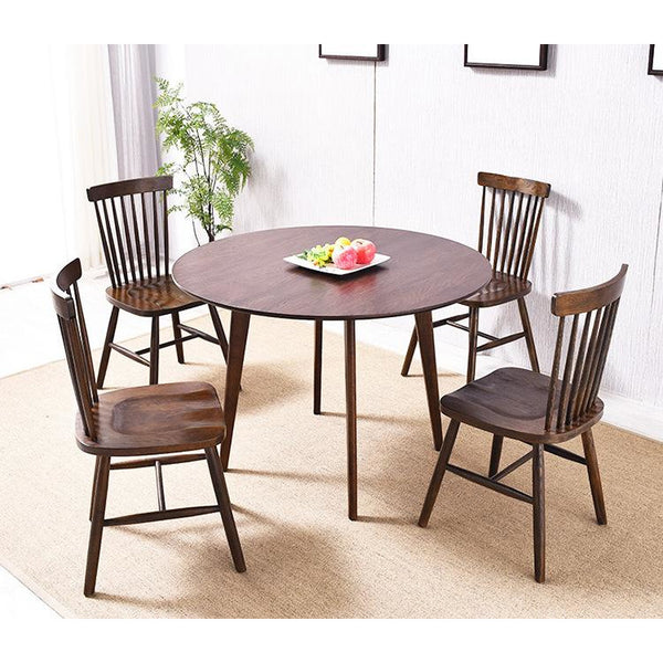北歐風純實木圓形餐桌現代簡約白橡木小戶型餐廳家具飯桌圓桌 - luxhkhome
