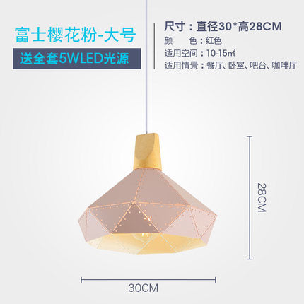 北歐吊燈個性創意鏤空鐵藝工業風燈具設計師單頭實木餐廳桌燈飾 - luxhkhome
