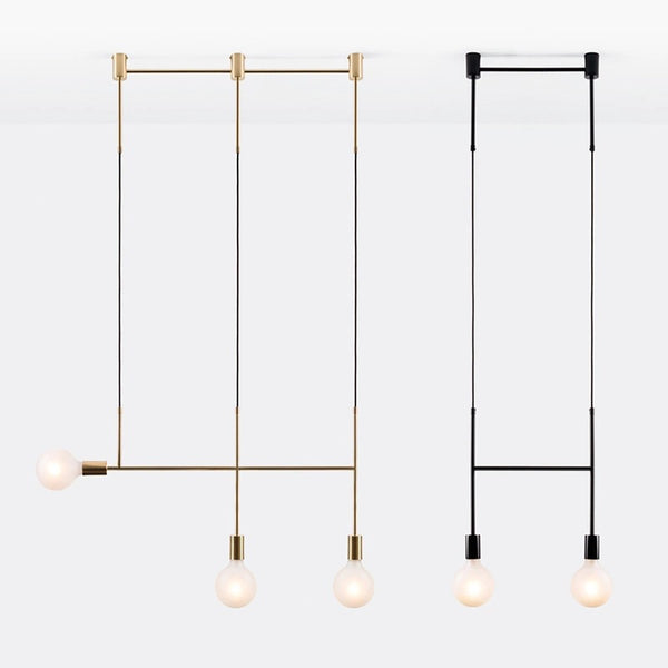 北歐創意個性吊燈簡約現代藝術客廳臥室床頭鐵藝線條設計師吊燈 - luxhkhome