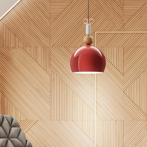 藝術造型極簡約現代風餐廳文藝單頭鐵藝小吊燈吧台實木藝彩色吊燈 - luxhkhome