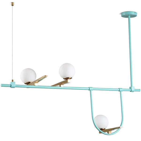 燈具北歐客廳臥室創意裝飾燈現代簡約門廳前台玻璃圓球三頭吊燈 - luxhkhome