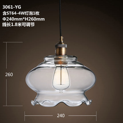 北歐個性單頭玻璃燈罩吊燈服裝店吧台餐廳酒吧煙熏組合燈 - luxhkhome