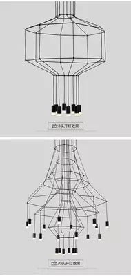 個性創意現代極簡北歐時尚藝術大餐廳前台辦公室酒店公寓線條吊燈 - luxhkhome