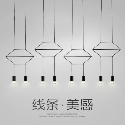 個性創意現代極簡北歐時尚藝術大餐廳前台辦公室酒店公寓線條吊燈 - luxhkhome