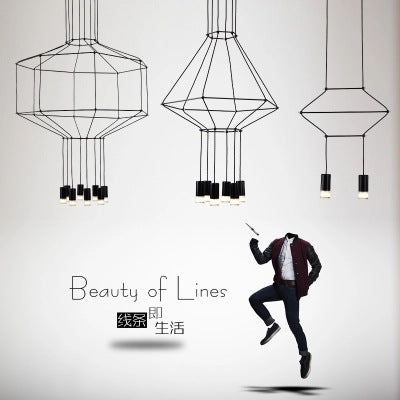 個性創意現代極簡北歐時尚藝術大餐廳前台辦公室酒店公寓線條吊燈 - luxhkhome