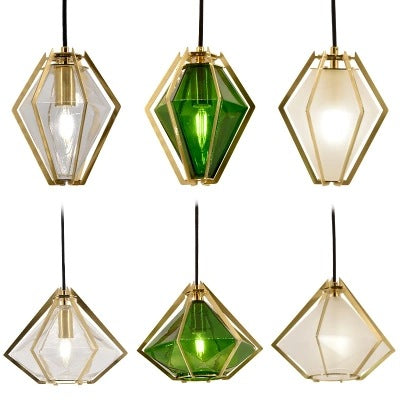 北歐後現代餐廳玻璃吊燈咖啡店鋪吧台玻璃燈個性複古創意三頭燈具 - luxhkhome