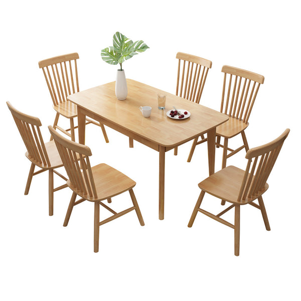 北歐實木餐桌 現代簡約小戶型長方形 成套餐飲餐桌椅組合 - luxhkhome