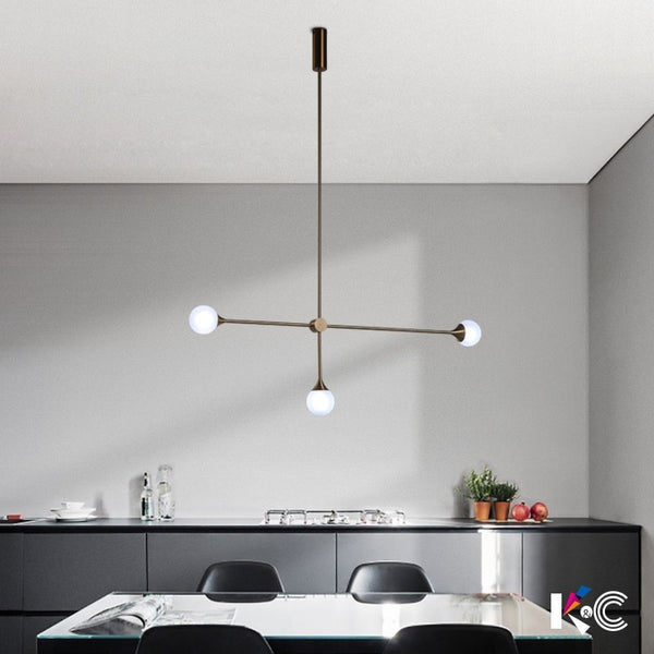 北歐現代簡約個性創意玻璃三頭鐵藝吊燈客廳臥室餐廳燈飾 - luxhkhome