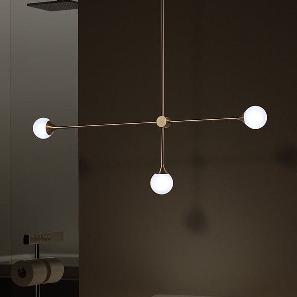 北歐現代簡約個性創意玻璃三頭鐵藝吊燈客廳臥室餐廳燈飾 - luxhkhome