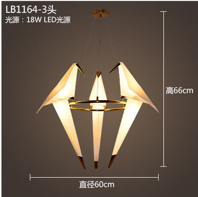 千紙鶴小鳥吊燈北歐創意客廳吧台別墅酒店燈具後現代個性餐廳吊燈 - luxhkhome