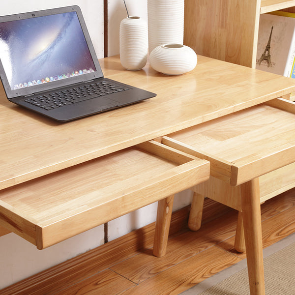 實木書桌簡約家用台式電腦桌臥室學生寫字台現代北歐辦公桌學習桌 - luxhkhome