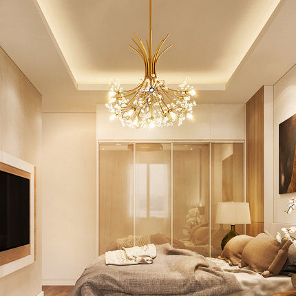 北歐創意溫馨臥室吊燈現代簡約藝術led個性客廳餐廳吧台水晶吊燈 - luxhkhome