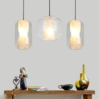 後現代簡約玻璃仿雲石單頭吊燈創意個性臥室咖啡廳吧台餐廳LED燈 - luxhkhome