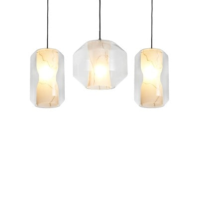 後現代簡約玻璃仿雲石單頭吊燈創意個性臥室咖啡廳吧台餐廳LED燈 - luxhkhome