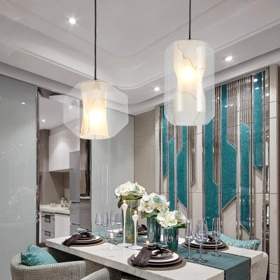 後現代簡約玻璃仿雲石單頭吊燈創意個性臥室咖啡廳吧台餐廳LED燈 - luxhkhome