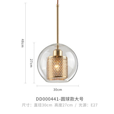 輕奢現代中式創意設計師餐廳吧台咖啡廳臥室床頭簡約鐵藝玻璃吊燈 - luxhkhome