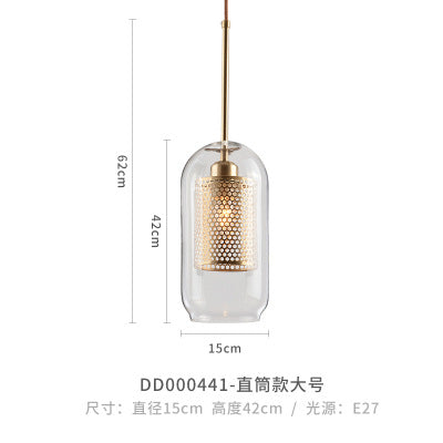 輕奢現代中式創意設計師餐廳吧台咖啡廳臥室床頭簡約鐵藝玻璃吊燈 - luxhkhome