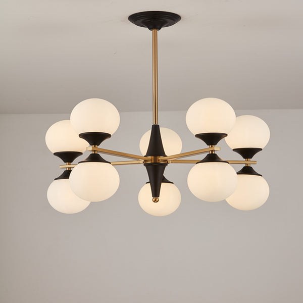 北歐吊燈後現代簡約餐廳燈個性奶白玻璃球客廳臥室設計師魔豆燈具 - luxhkhome