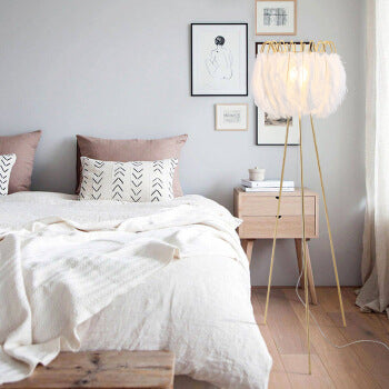 現代簡約客廳書房臥室床頭立式落地燈創意個性女孩房白色落地燈 - luxhkhome