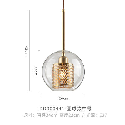 輕奢現代中式創意設計師餐廳吧台咖啡廳臥室床頭簡約鐵藝玻璃吊燈 - luxhkhome