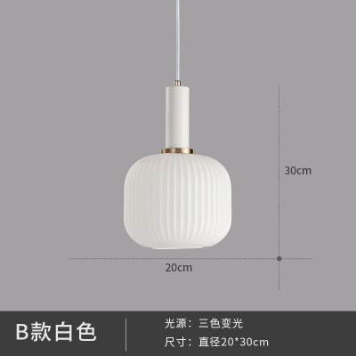 馬卡龍餐廳燈現代簡約日式吧檯燈床頭燈臥室北歐餐廳單頭玻璃吊燈 - luxhkhome