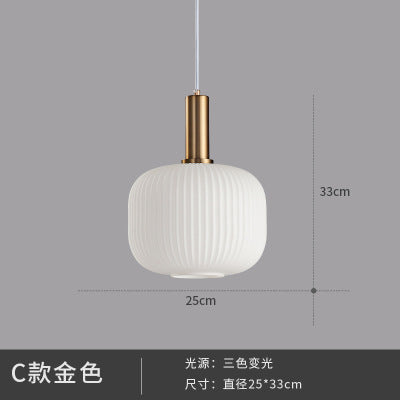 馬卡龍餐廳燈現代簡約日式吧檯燈床頭燈臥室北歐餐廳單頭玻璃吊燈 - luxhkhome