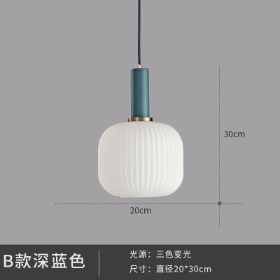 馬卡龍餐廳燈現代簡約日式吧檯燈床頭燈臥室北歐餐廳單頭玻璃吊燈 - luxhkhome