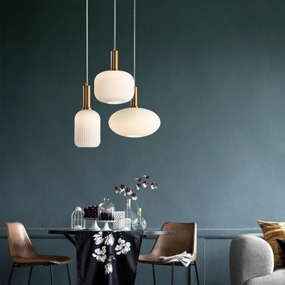 馬卡龍餐廳燈現代簡約日式吧檯燈床頭燈臥室北歐餐廳單頭玻璃吊燈 - luxhkhome