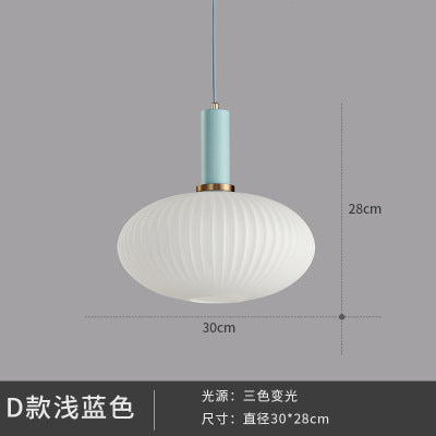 馬卡龍餐廳燈現代簡約日式吧檯燈床頭燈臥室北歐餐廳單頭玻璃吊燈 - luxhkhome